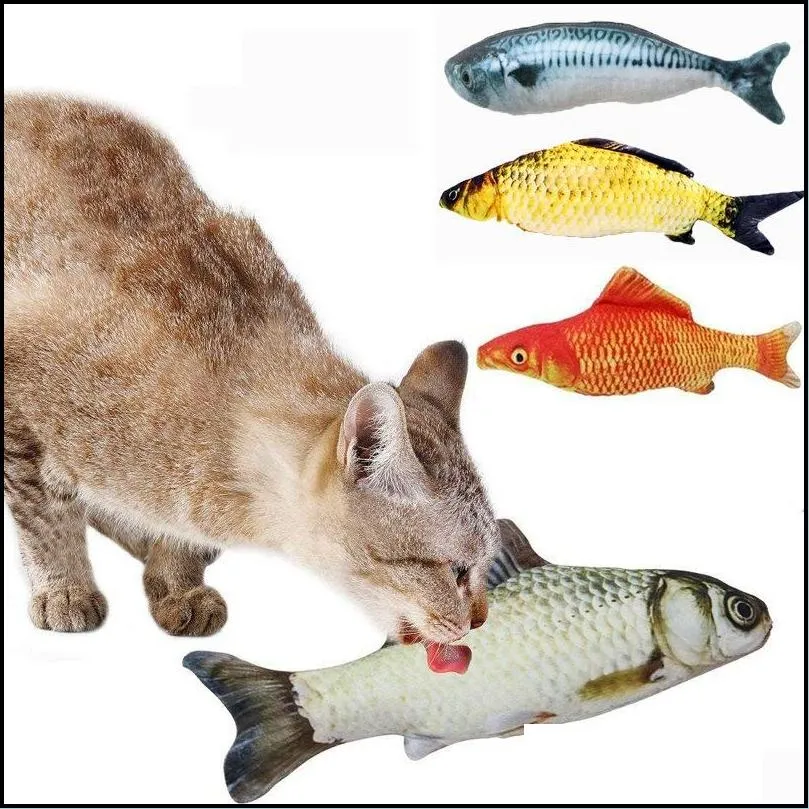 artificial fish plush pet cat puppy dog toys sleeping cushion fun toy cat mint catnip toys gadget