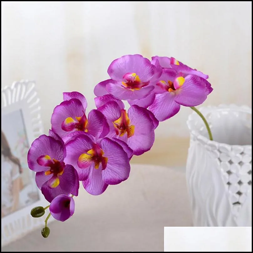 orchid artificial flowers diy artificial butterfly orchid silk flower bouquet phalaenopsis wedding home decoration 6 colors