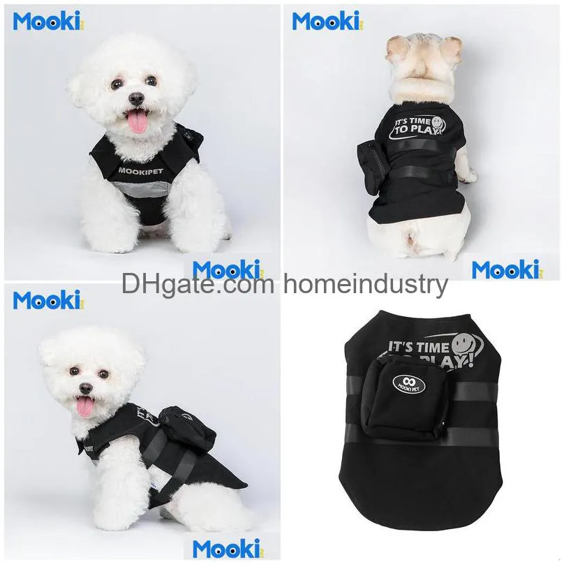 designer pet dog apparel lady reflective black vest teddy cat cute clothes two legs wear for middle small dogs xssmlxlxxl