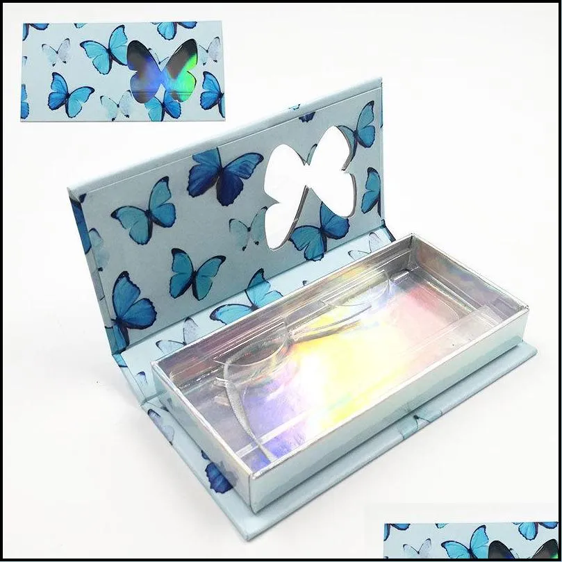 glitter false eyelash case 3d mink eyelashes boxes faux cils lash stripe empty box magnetic false eyelash box with tray