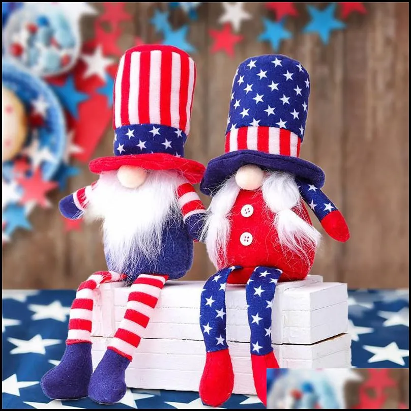 american independence day gnome red blue handmade patriotic dwarf doll kids 4th of july gift home decoration