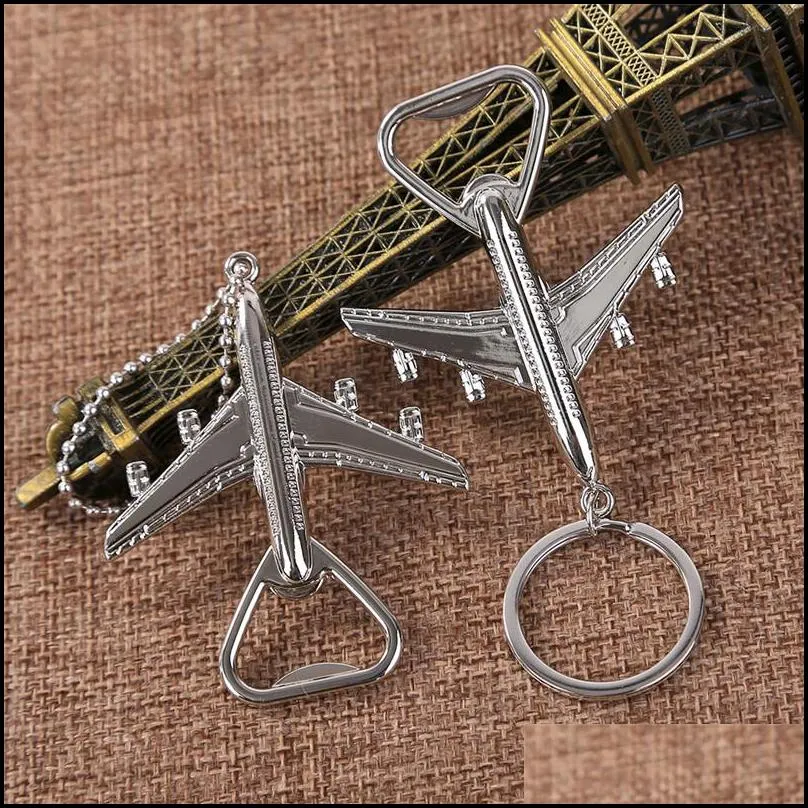 aircraft keychain beer opener airplane keychain beer bottle opener keyring birthday wedding party favors airplane keychain openers