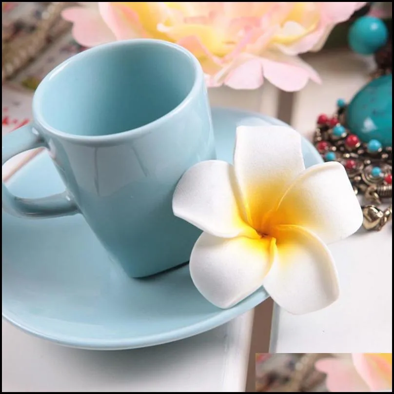 new 2 5cm summer hawaiian pe plumeria flower artificial frangipani foam flower for headwear home decoration 100pcs/lot