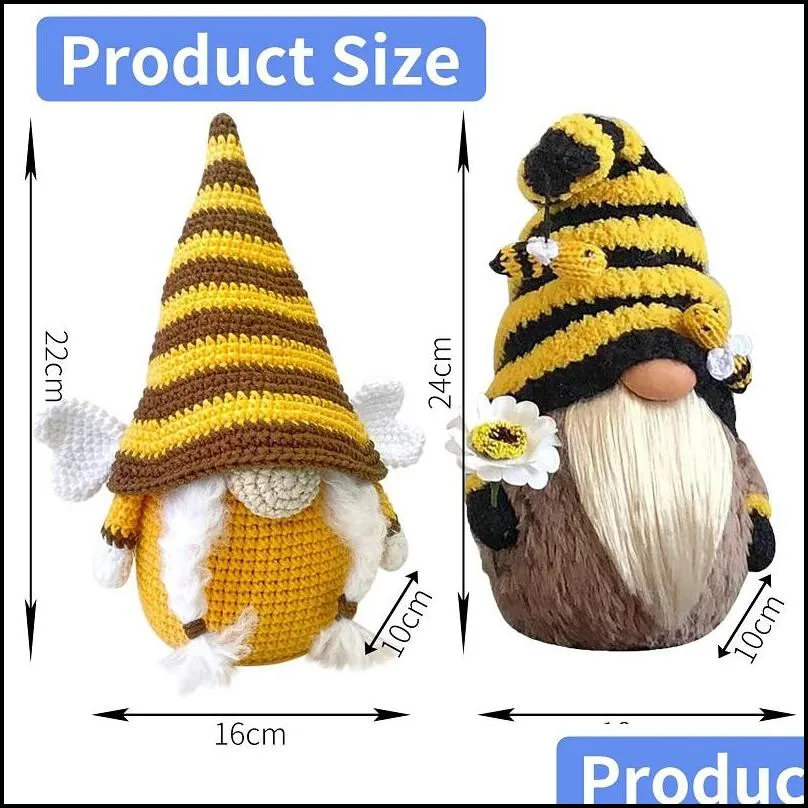 bumble bee summer gnome gonks plush doll christmas decoration bumblebee sunflower gnomes swedish home farmhouse kitchen decor