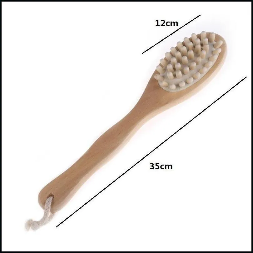 natural boar bristle wooden bath and body brush back brush with long handle exfoliate skin brushes