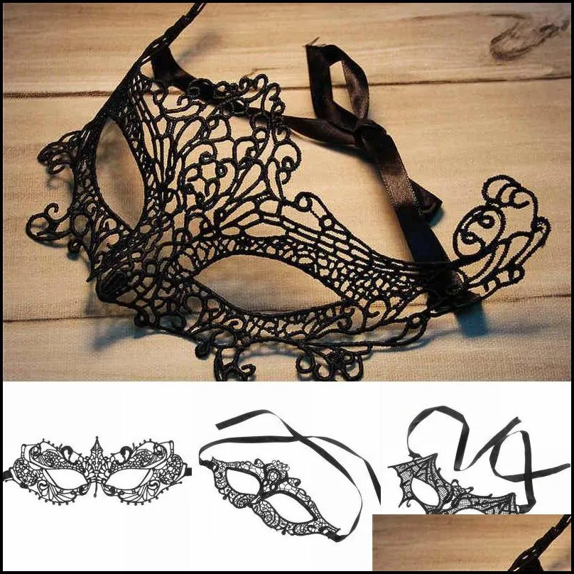 black y lace masquerade mask for carnival halloween masquerade half face ball party masks festive party supplies