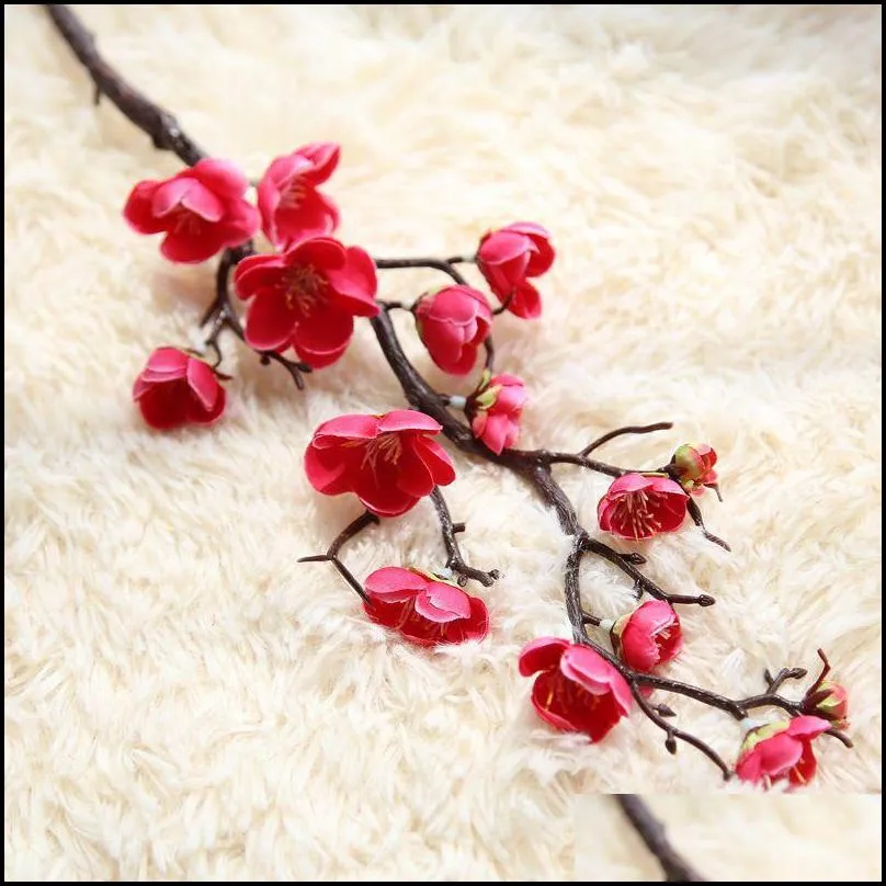 cherry artificial flower fake sakura tree branches 60cm silk cherry flower tree home table living room decor diy wedding decoration