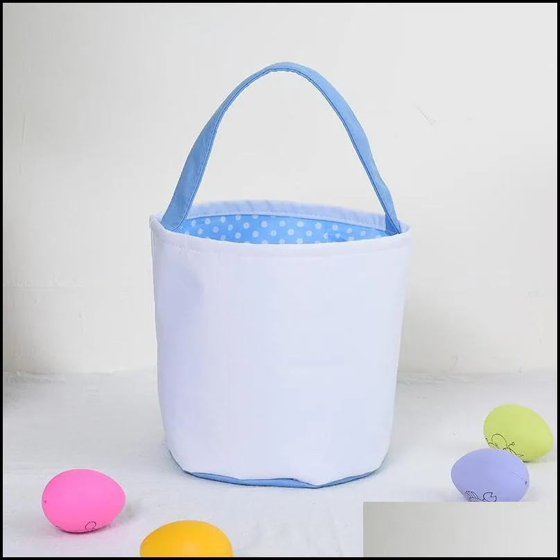 easter bunny basket blank polyester cloth candy egg baskets for easter spring party kids toys