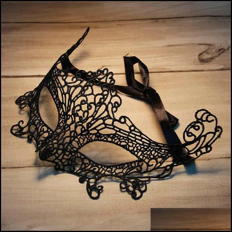 black y lace masquerade mask for carnival halloween masquerade half face ball party masks festive party supplies