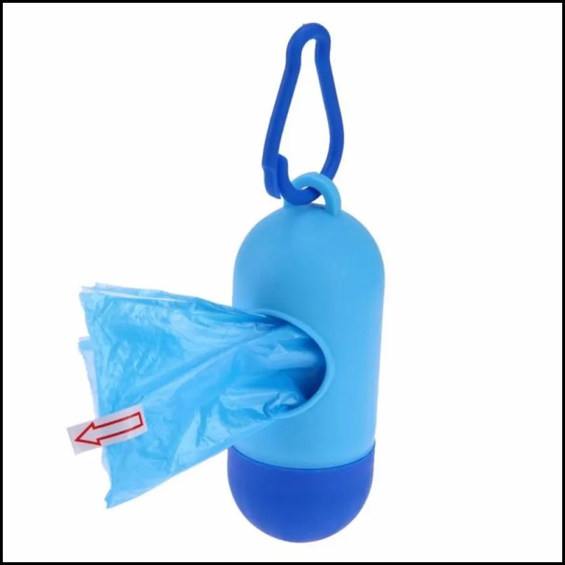 mini pills shape garbage bag storage device pet dog clean up carrier holder case pet waste bags