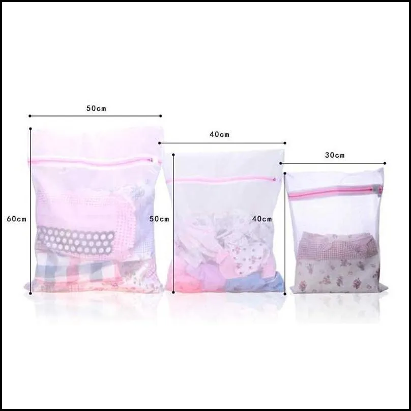 3 size zippered mesh laundry wash bags foldable delicates lingerie bra socks underwear washing machine clothes protection net