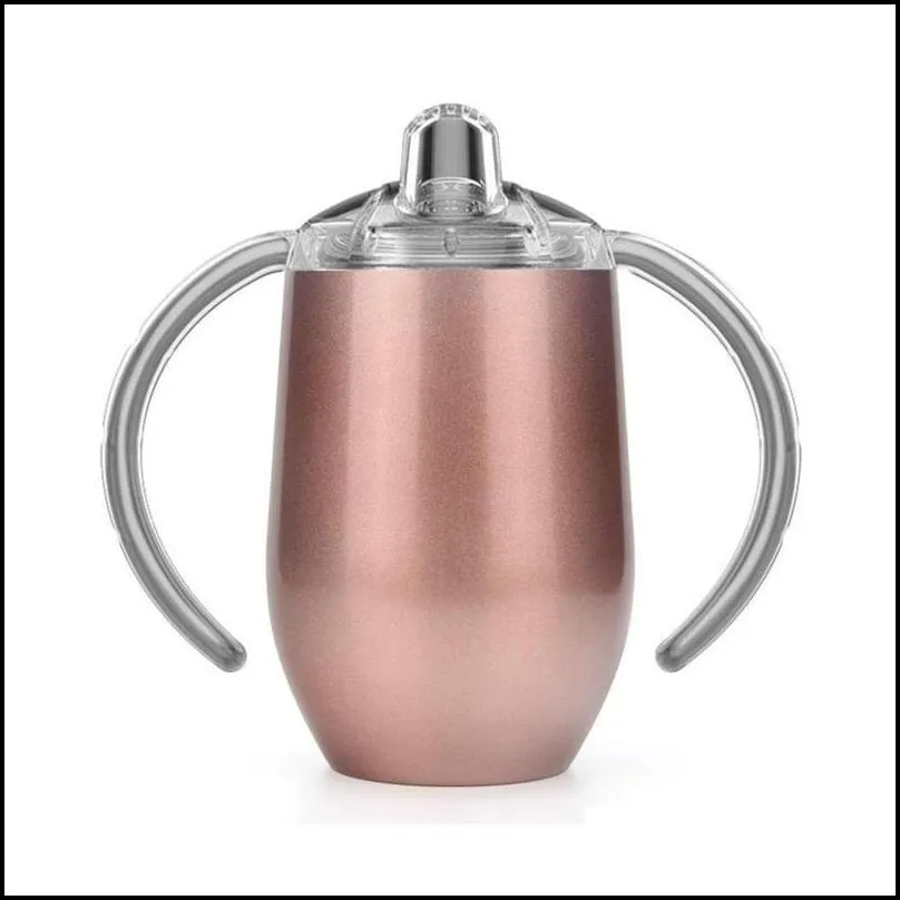 stainless steel sippy cup with handles 9oz vacuum insulated tumber cup leak proof travel car mugs kids sippy cups
