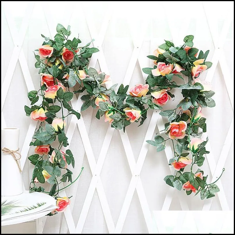 2.2m artificial flower vine cloth rose ivy flower artificial vines hanging garland decorations wedding party garden decor