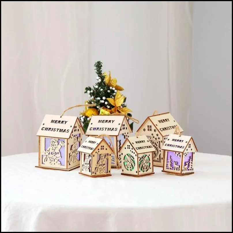 christmas decoration with light cabin christmas tree decoration large small size cabin supplies childrens gift small house decoration
