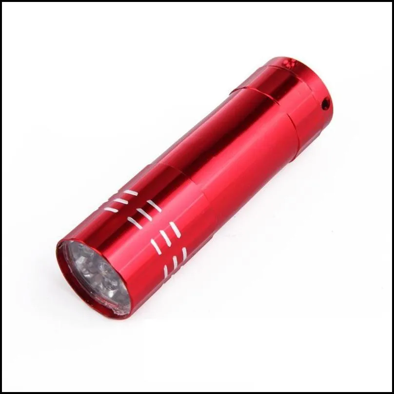 portable 9 led mini led flashlights super bright led torch light outdoor camping flashlights aluminium alloy