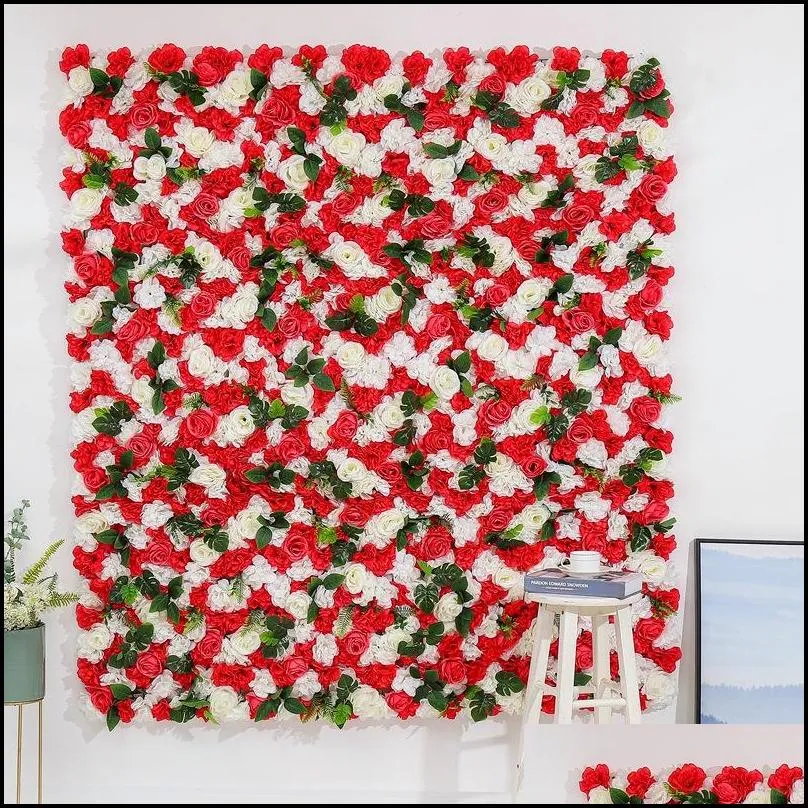 artificial rose flower row wedding decorated wall photography background flower art photo shop floral background decorations