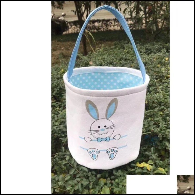 easter basket canvas easter rabbit baskets bunny ears buckets rabbit tail pail latest easter eggs hunt bag 4 colors