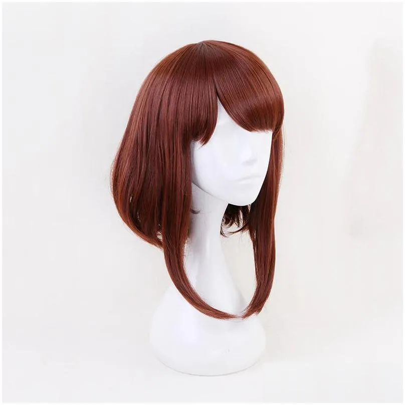 other event party supplies my hero academia ochaco uraraka ochako brown short wig cosplay costume boku no heat resistant hair wigs add