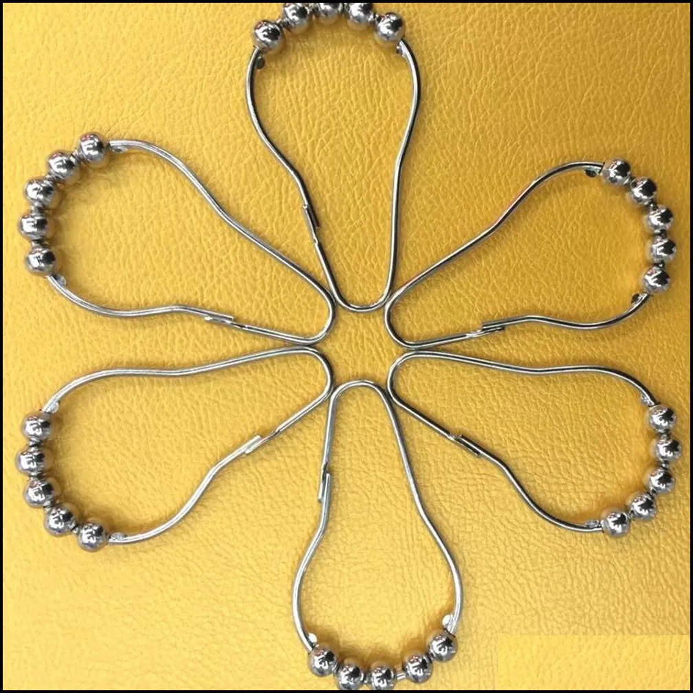 stainless steel curtain hooks durable shower curtains hooks rings home hotel bath toilet supplies