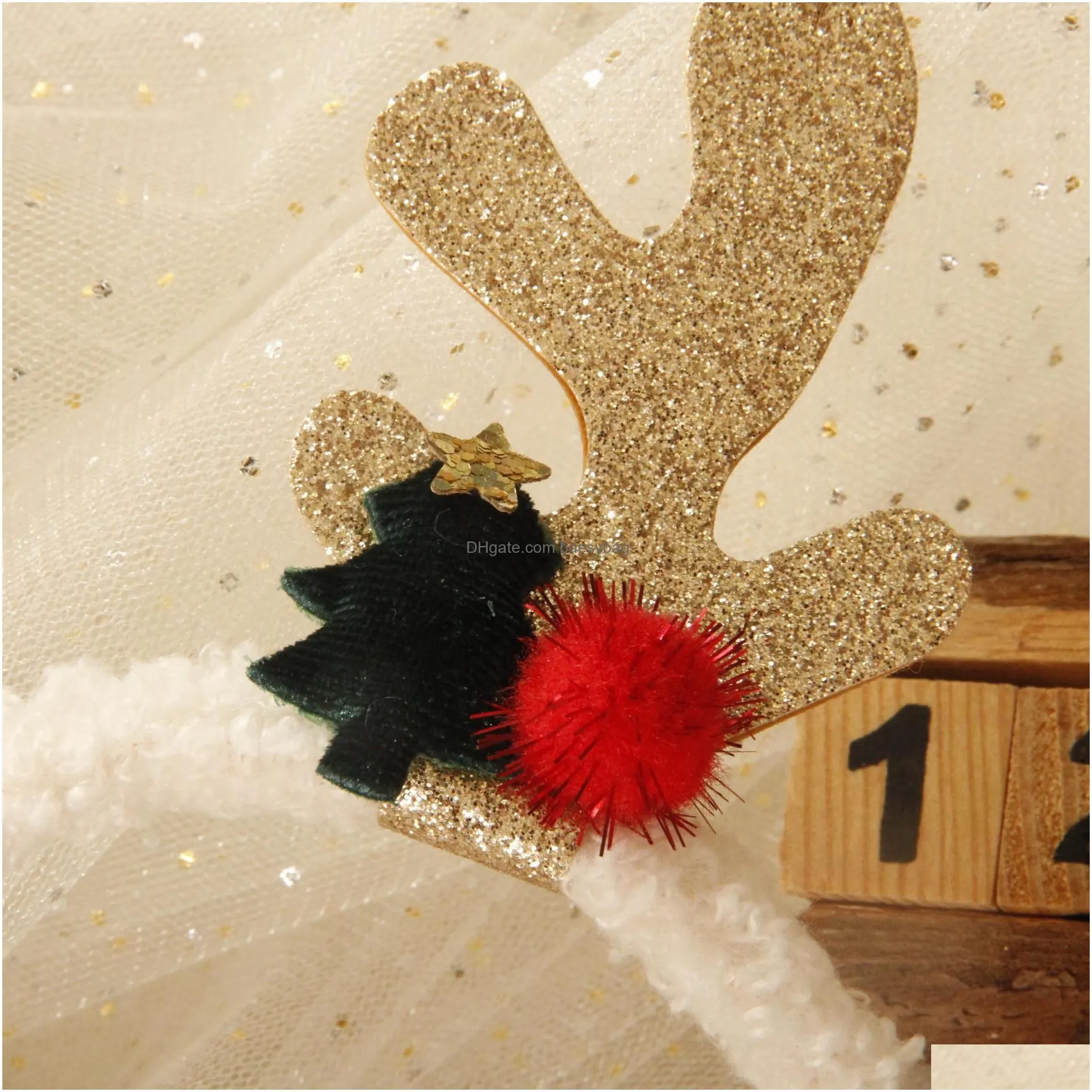 party favor new year christmas decoration headband elk xmas tree hair band christmas ornaments kids gifts rrb16517