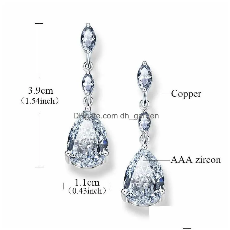 cubic zirconia stud earring for women teardrop earrings with marquis and pearshaped dangles as bridesmaid jewelryz