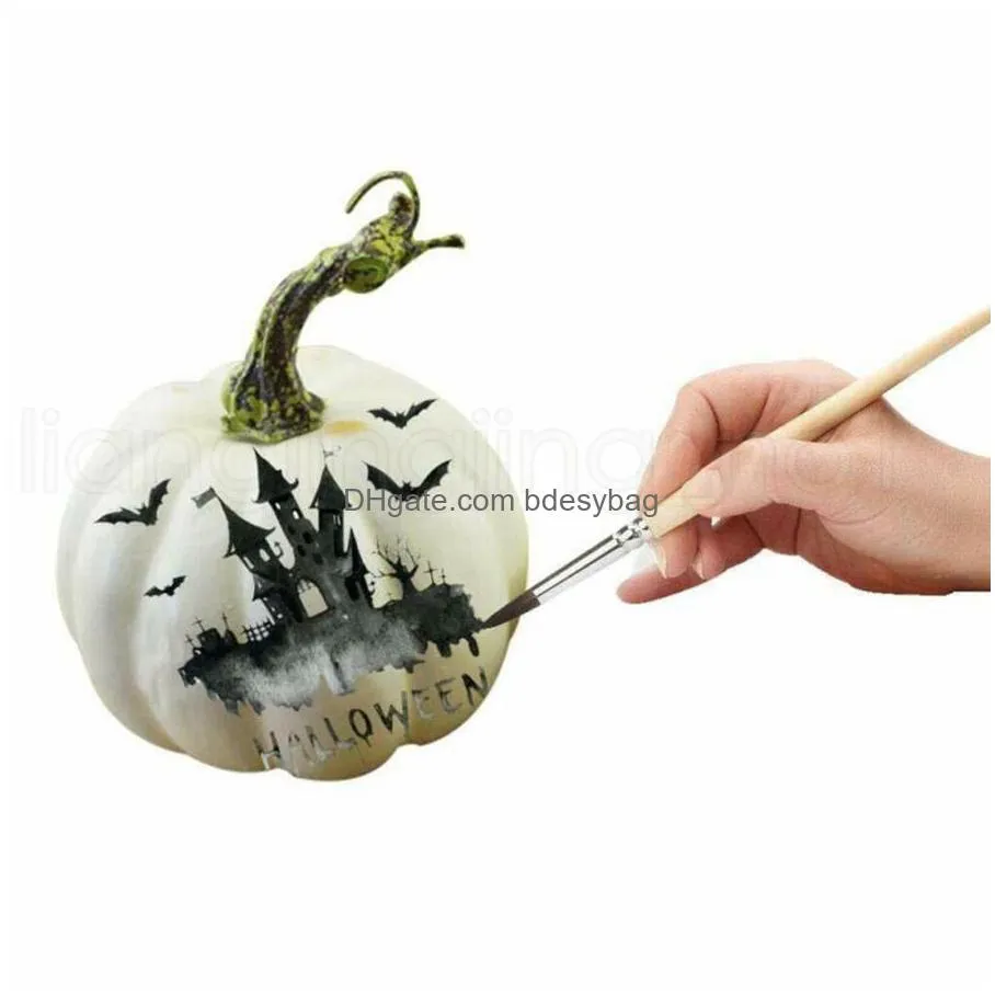 12pcs/set mini simulation pumpkin diy creative foam halloween party garden decoration craft party favor rra2071