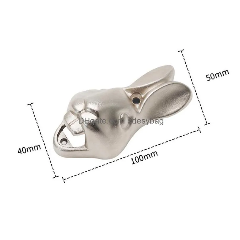 rabbit head bottle opener zinc alloy wallmounted beer bottle openers with screw kitchen bar tool accessorie hha1183