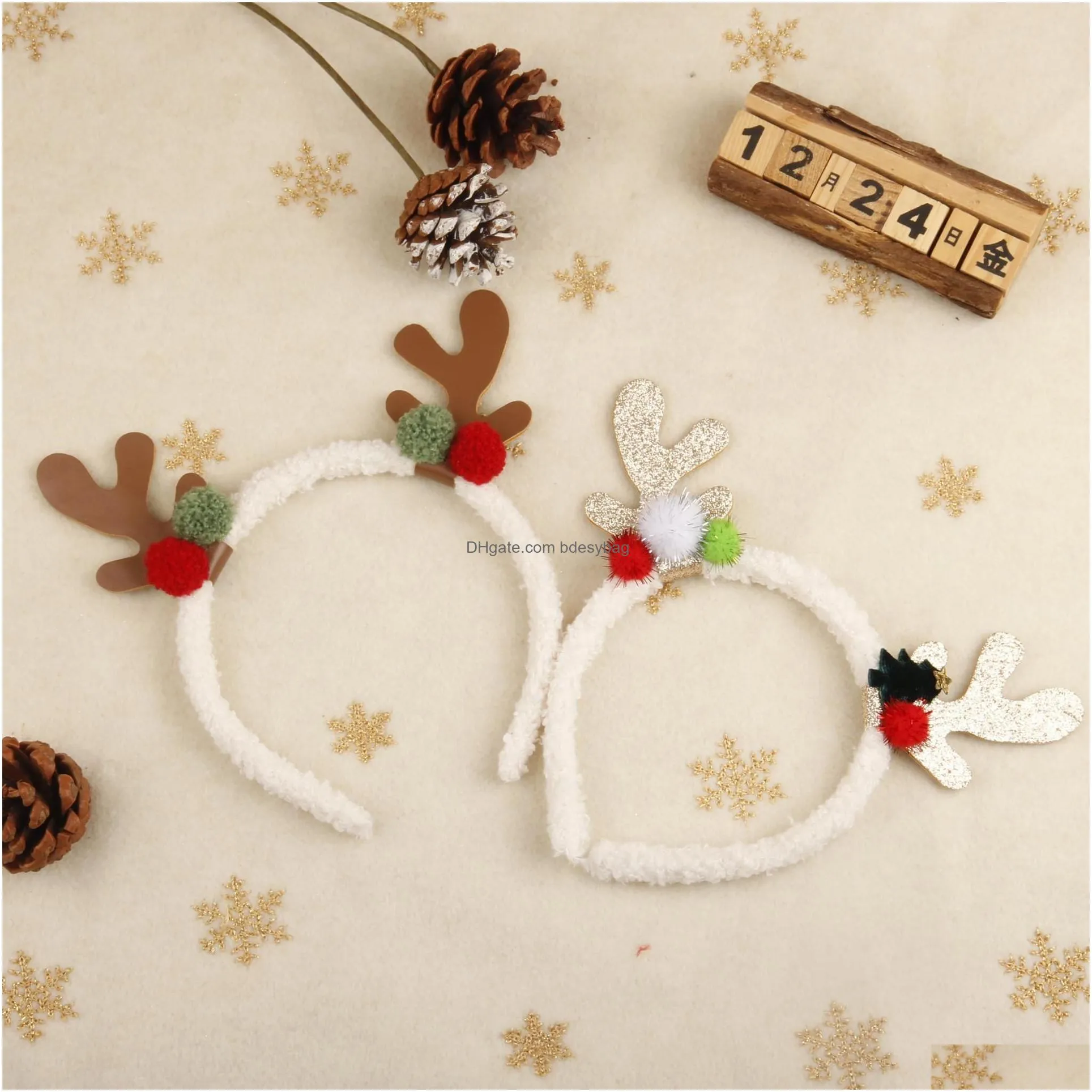 party favor new year christmas decoration headband elk xmas tree hair band christmas ornaments kids gifts rrb16517