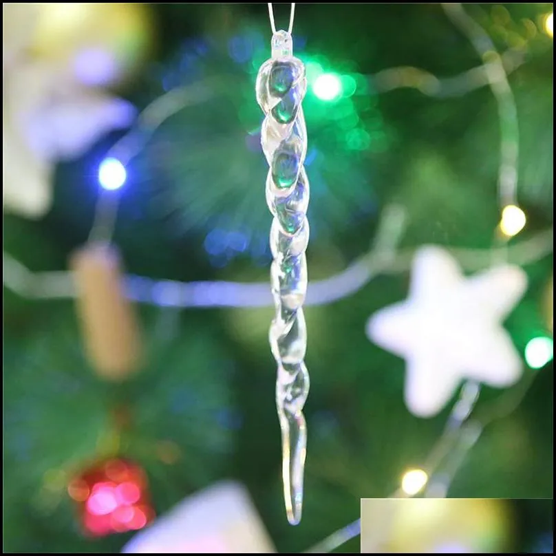 fake icicle prop christmas tree simulation ice hanging winter frozen party christmas tree home garden hanging ornaments 13 cm icicle
