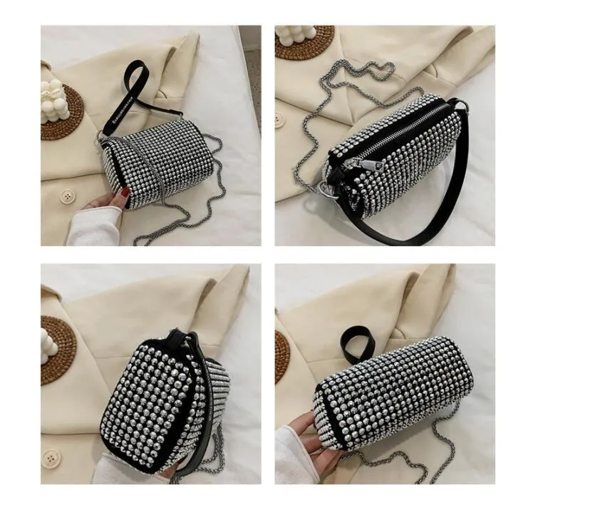 fashion design summer fashion bright diamond small bag womens bag 2023 new fashion chain crossbody bag net red handbag