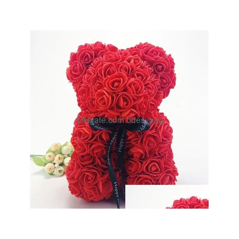 rose teddy bear valentines day gift 25cm flower bear artificial christmas gift for women valentines gift sea ship rra4515