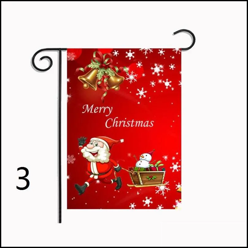 christmas garden flag santa claus snowman banner snowflake winter happy festival household hanging flag 30x45 cm 34 styles