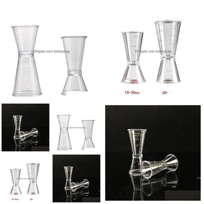 plastics cocktail shaker measure cup dual shot drink spirit jigger kitchen gadgets tool rrb16297