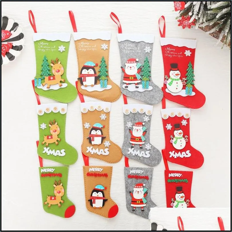 christmas candy stocking christmas trees stocking santa moose snowman xmas tree hanging decorations 28 styles christmas candy gift