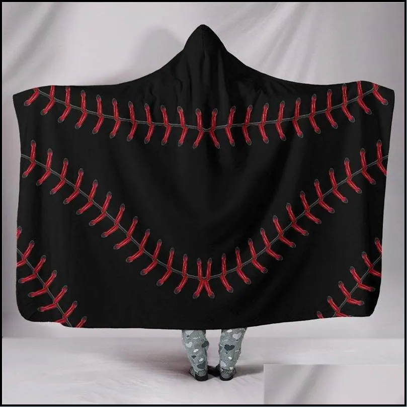 baseball football hooded blanket sports ball sherpa towel softball blankets soccer couch throw keep warm cape