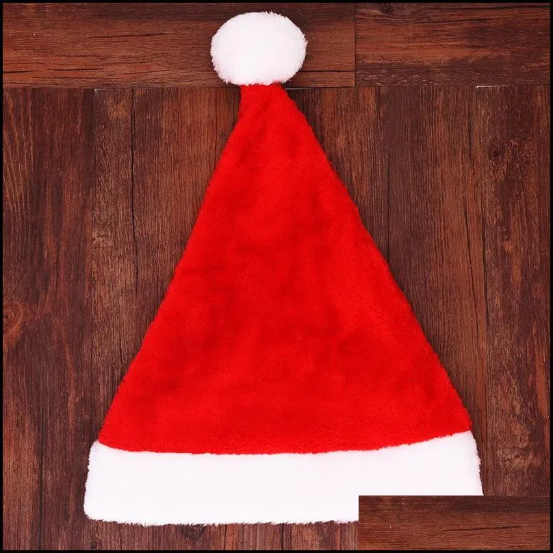 christmas elf hat short plush colored red pink green blue xmas santa claus hats for adult