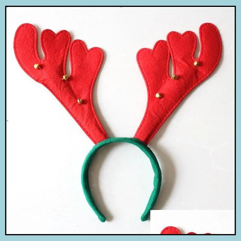 christmas antler hair hoop antler hair bands red non woven headband xmas party birthday hair hoops christmas decorations