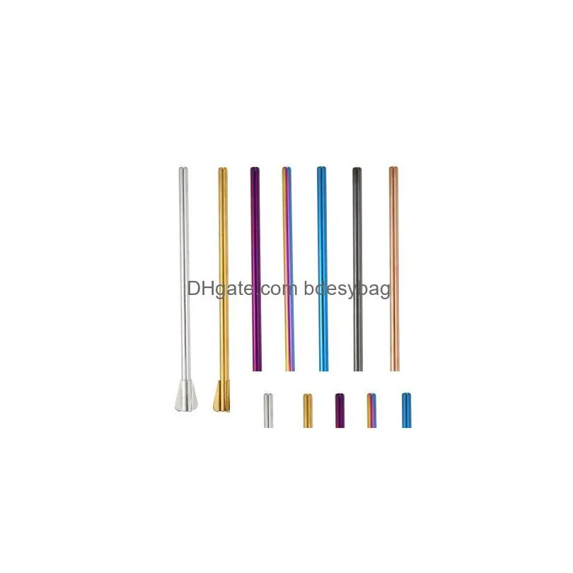 stainless steel stirring straw multifunctional drink cocktail stirrer coffee straw drink juice straw 7 colors eea13915