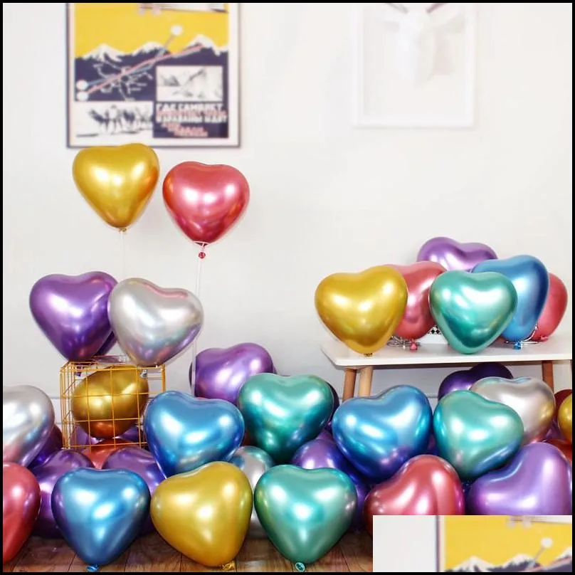 heartshaped latex balloon 50pcs/bag 10 inch 2.2g metal latex balloons wedding birthday valentine festival party decoration balloons