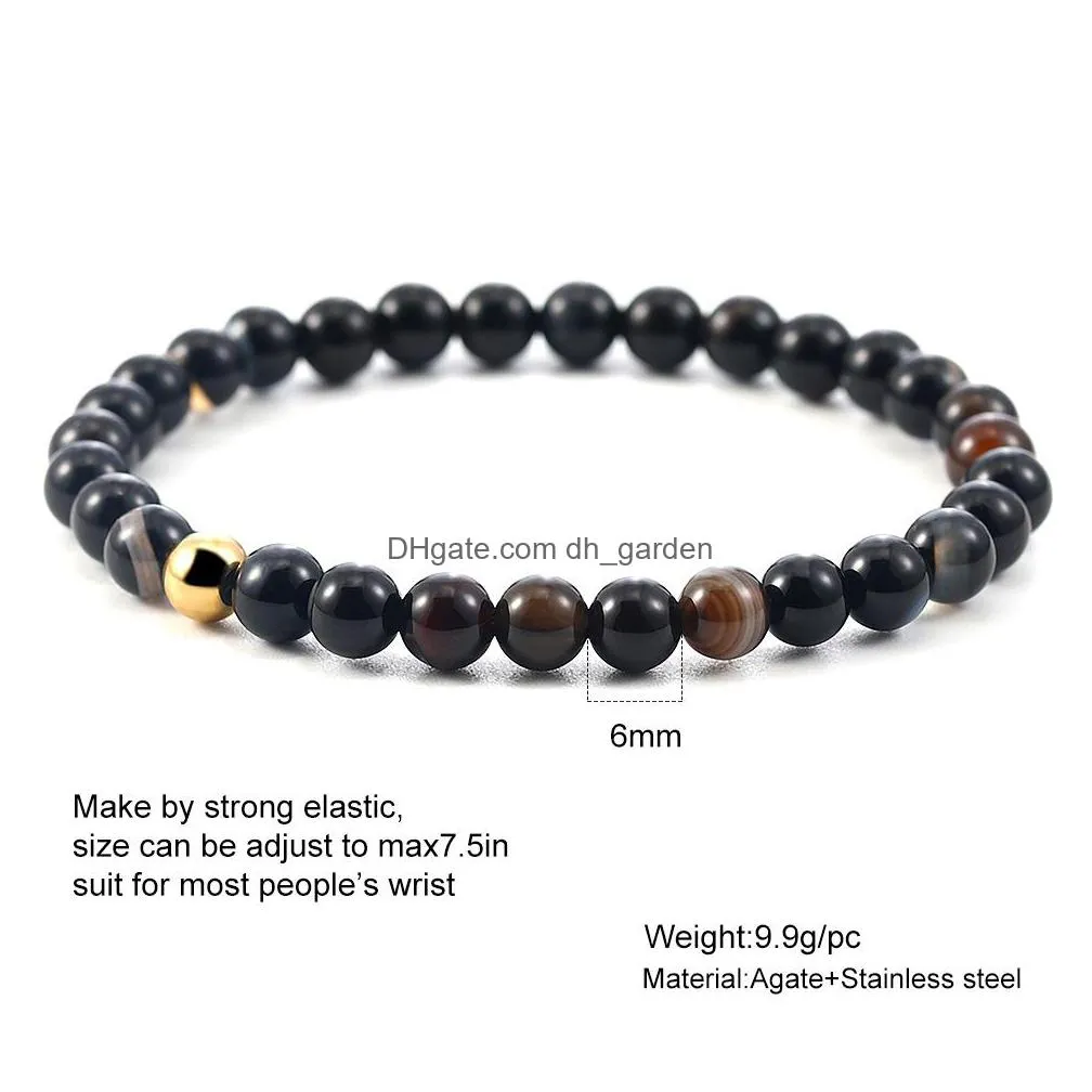 new arrival 6mm tiger eye agate bracelet for men natural lava rock stone bracelet yoga elastic energy adjust healing prayer jewerlyy