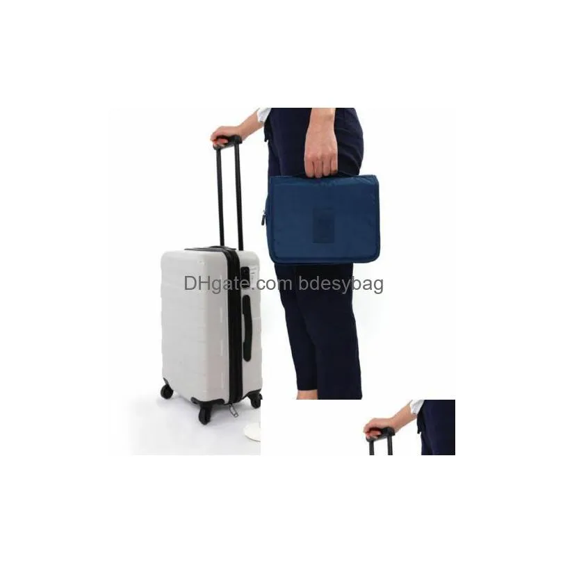 pure color foldable travel storage wash bag hanging wash bag portable travel finishing cosmetic bag eea13735
