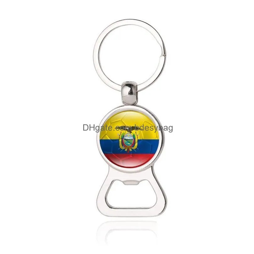 2 in 1 football bottle opener keychain flag mini easy can opener beer ring wine jar openers rrb16445