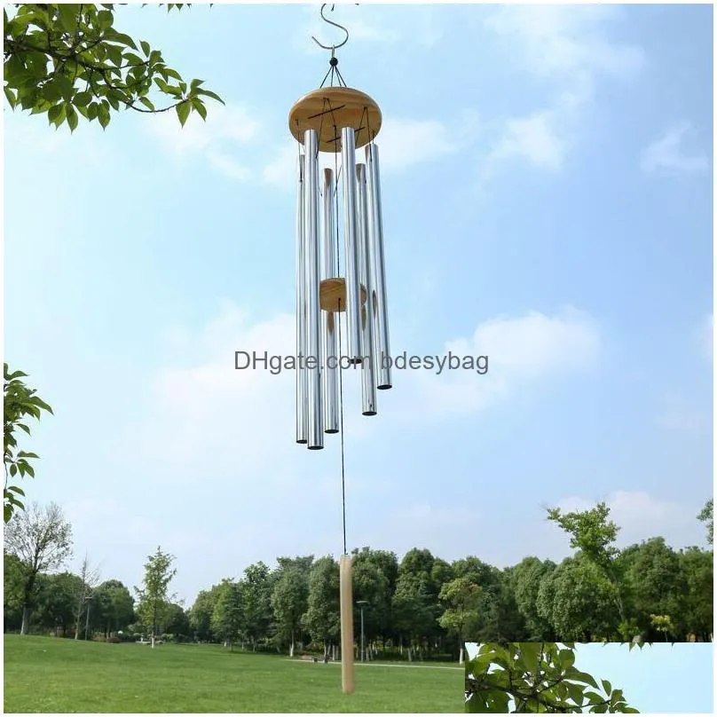 grace deep resonant antique metal wooden 6 tube wind chime chapel bells wind chimes home ornament handicraft gifts sea shipping