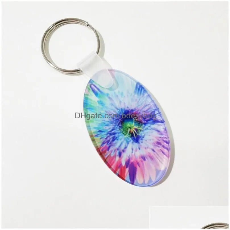 party favor acrylic sublimation blank keychain diy transparent crystal plate keychains rrb15938