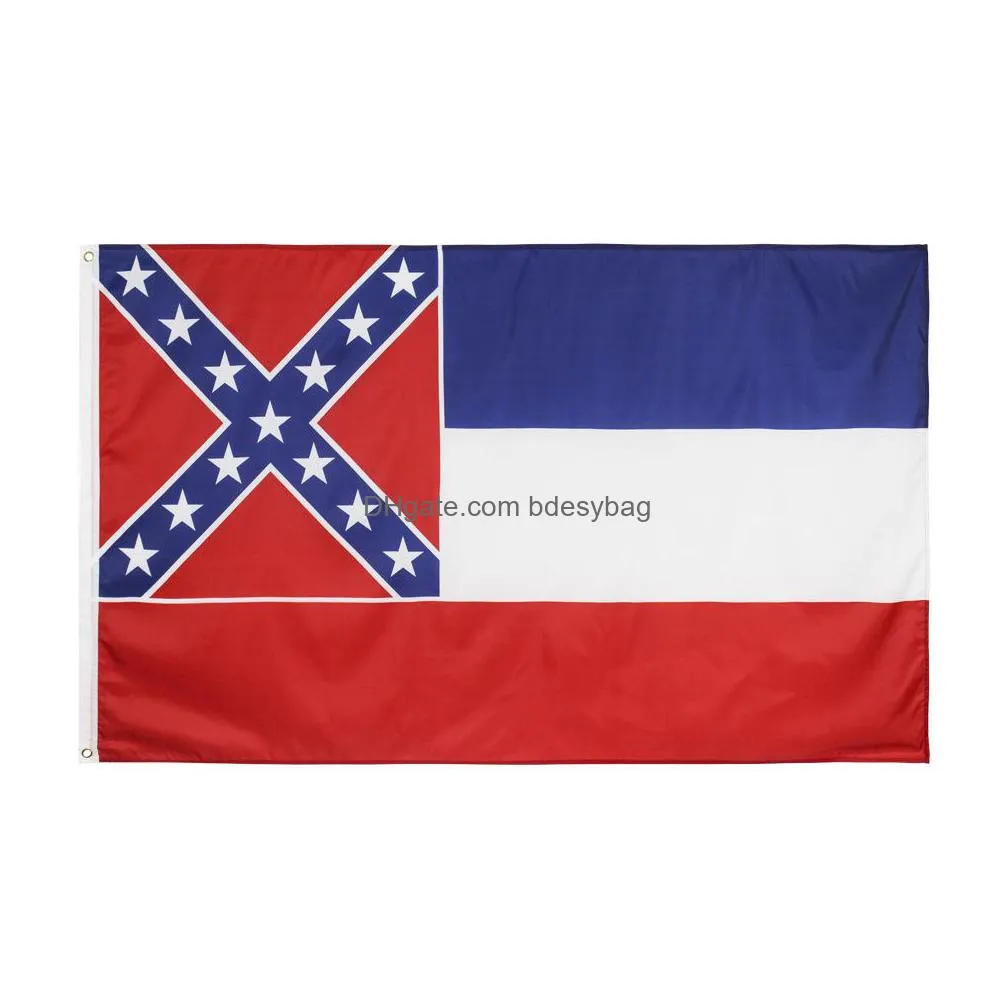 3x5ft mississippi state flag ms state flag 150x90cm polyester banner two sides printed united states southern shipping hha1411