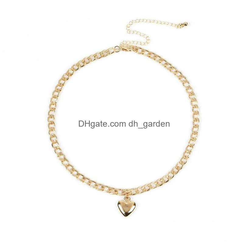 new fashion cute heart choker necklac for women gold silver chain lock necklace high quality charm love pendant accessories jewelry