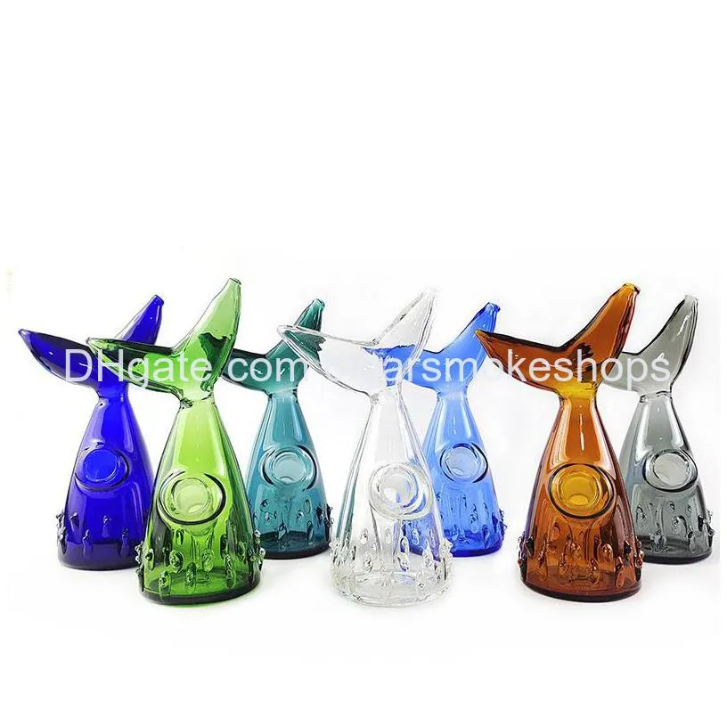 stock in us glass bong 6.69 inches whales tail hookahs sold by the case 48pcs/case fast ship delivery can not ship to alaska hawaii puerto