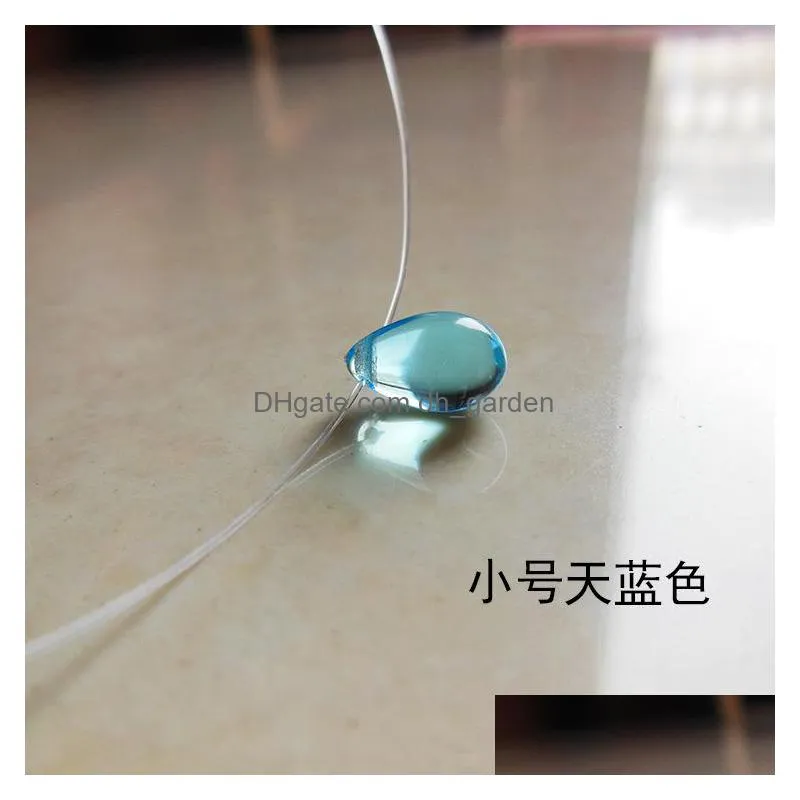 mermaids tears necklace ocean sea invisible transparent fishing line short chain beach pendants mermaid necklaces