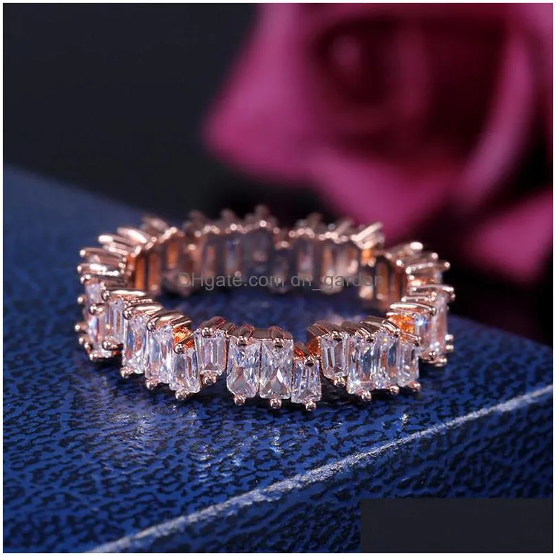 valentines day rainbow cz classic engagement wedding stack rings for women irregular zircon rings jewelry giftz