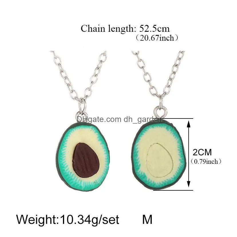 docona cute avocado shape pendant necklaces for 2 best friend necklacesgirls boys pendant with heart friendshipz
